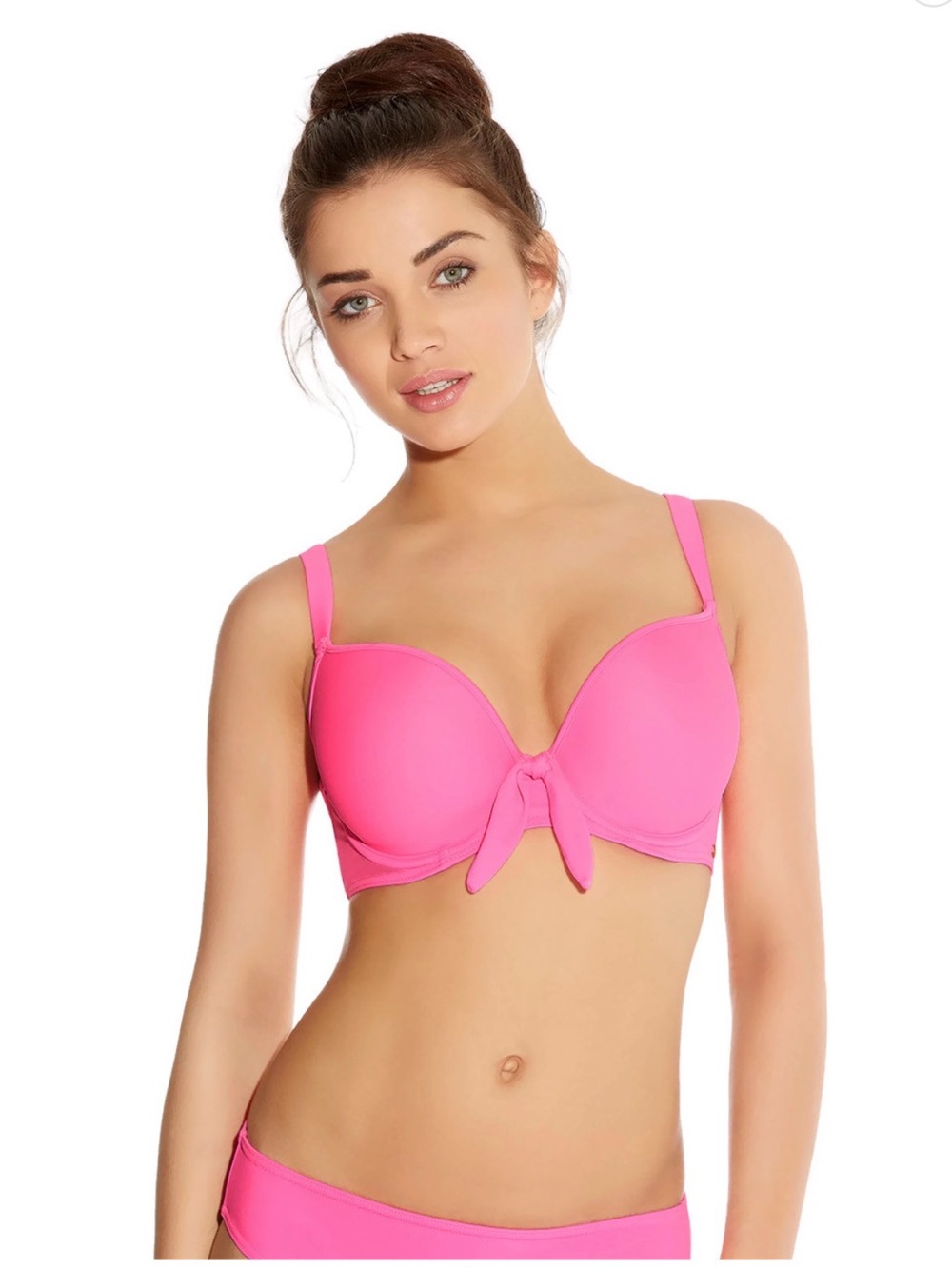 Freya Pink Tie-Front Swim Bra